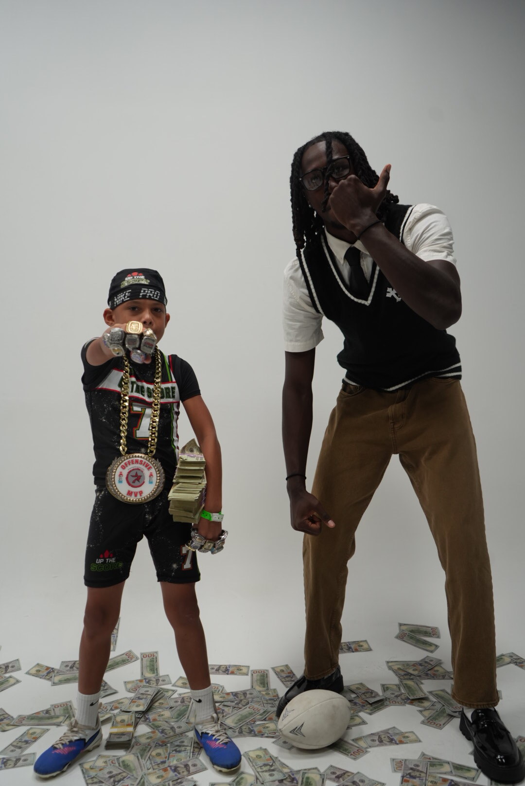 Certified T and athlete with game-day props