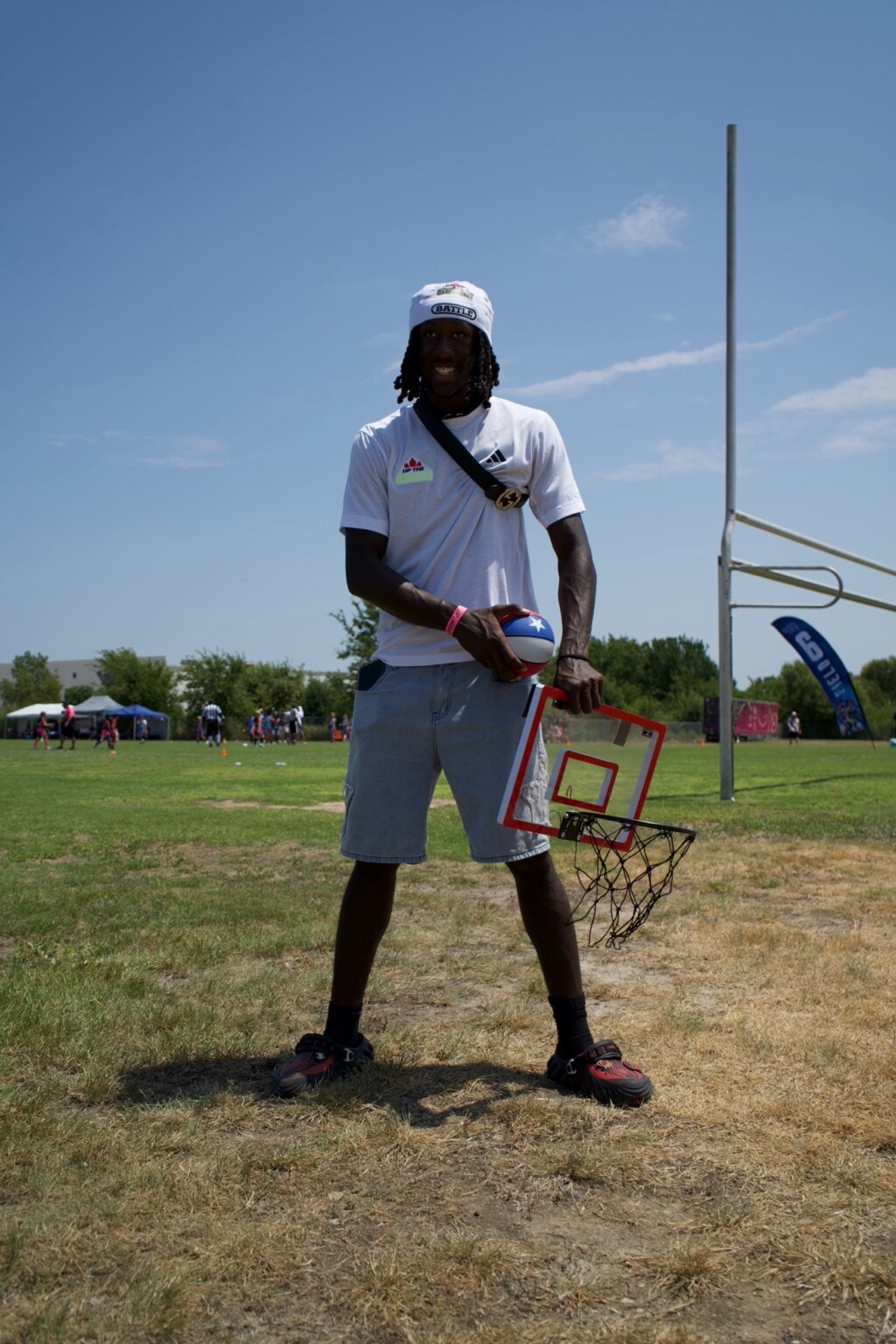 Youth athlete featured with Up The Score props